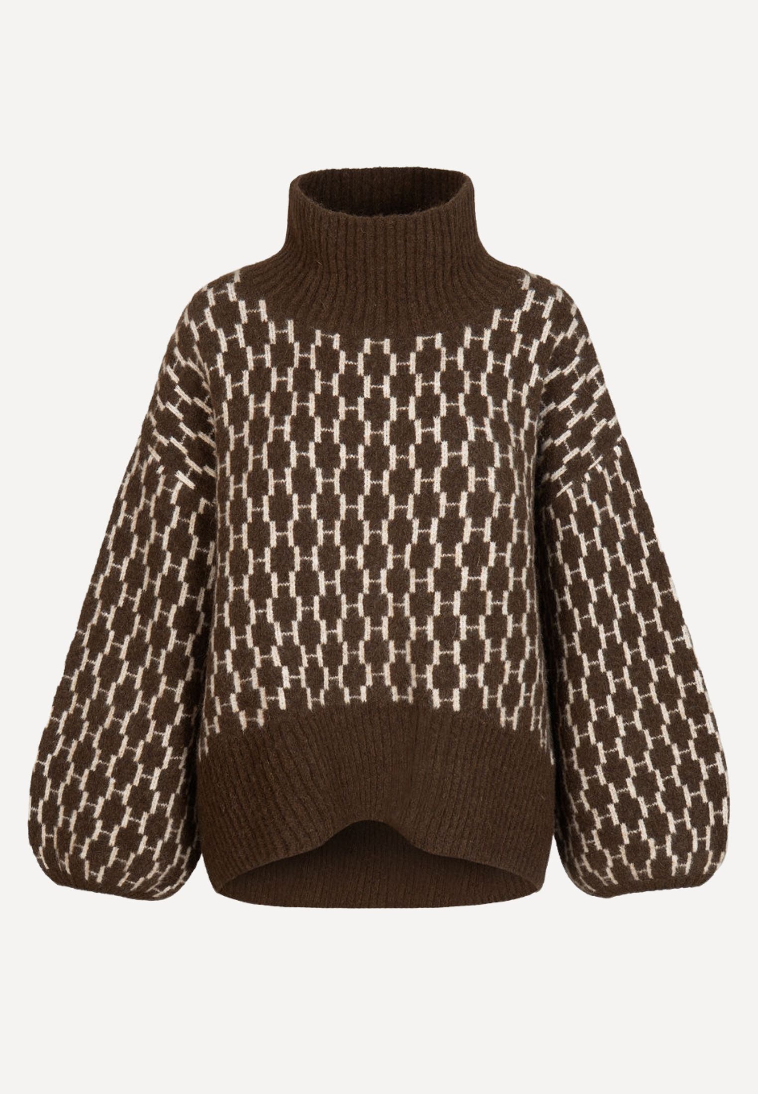 Fam New Pattern striktrøje - Dark Earth