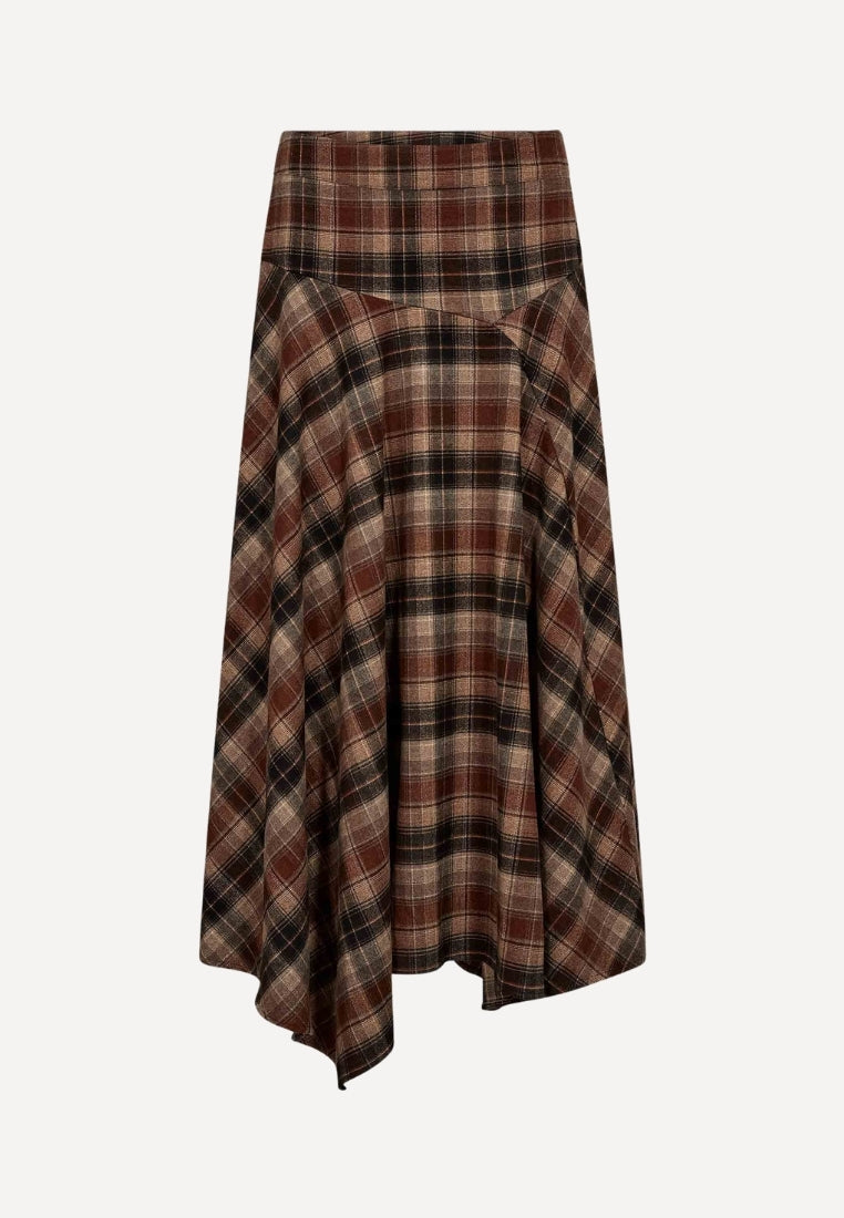 FleurGO nederdel - Brown Checks