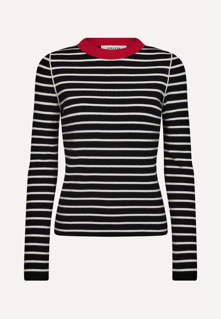 FabiolaGO bluse - Black / Off-White Stripes