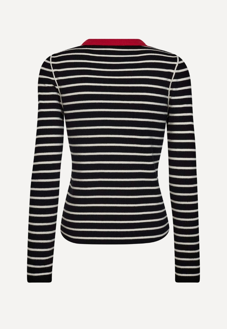 FabiolaGO bluse - Black / Off-White Stripes