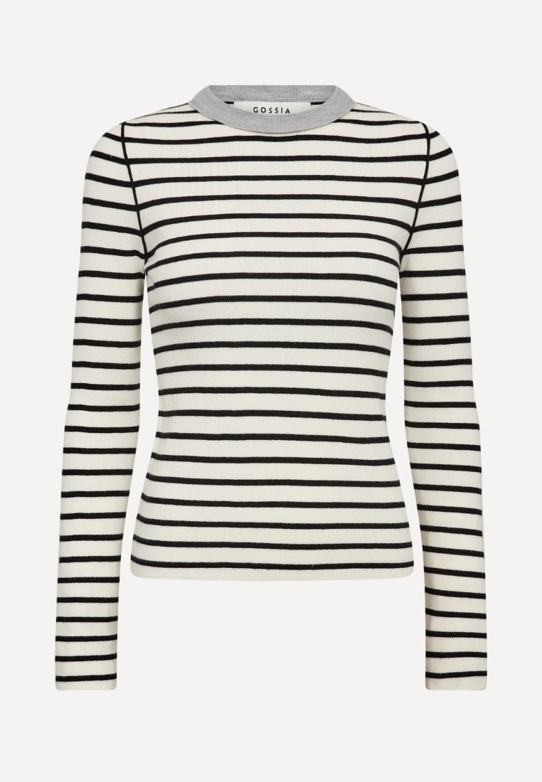FabiolaGO bluse - Off-White/Black Stripes