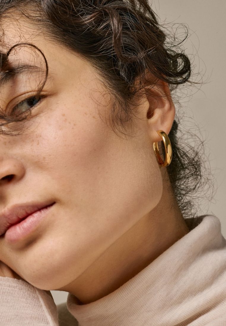 Hoops wide 25 ørering - Gold
