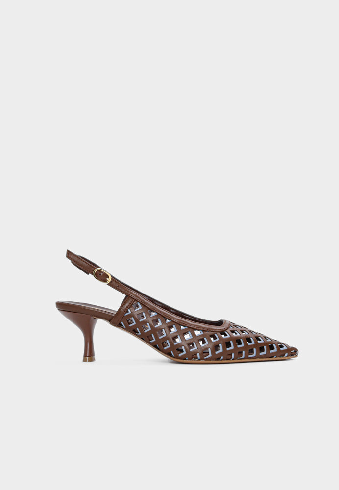 1664 slingback - Choco Avio Blue