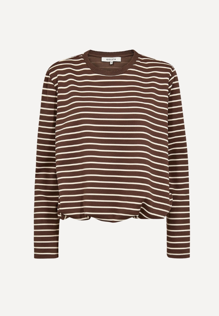 KinneGO bluse - Brown Stripes