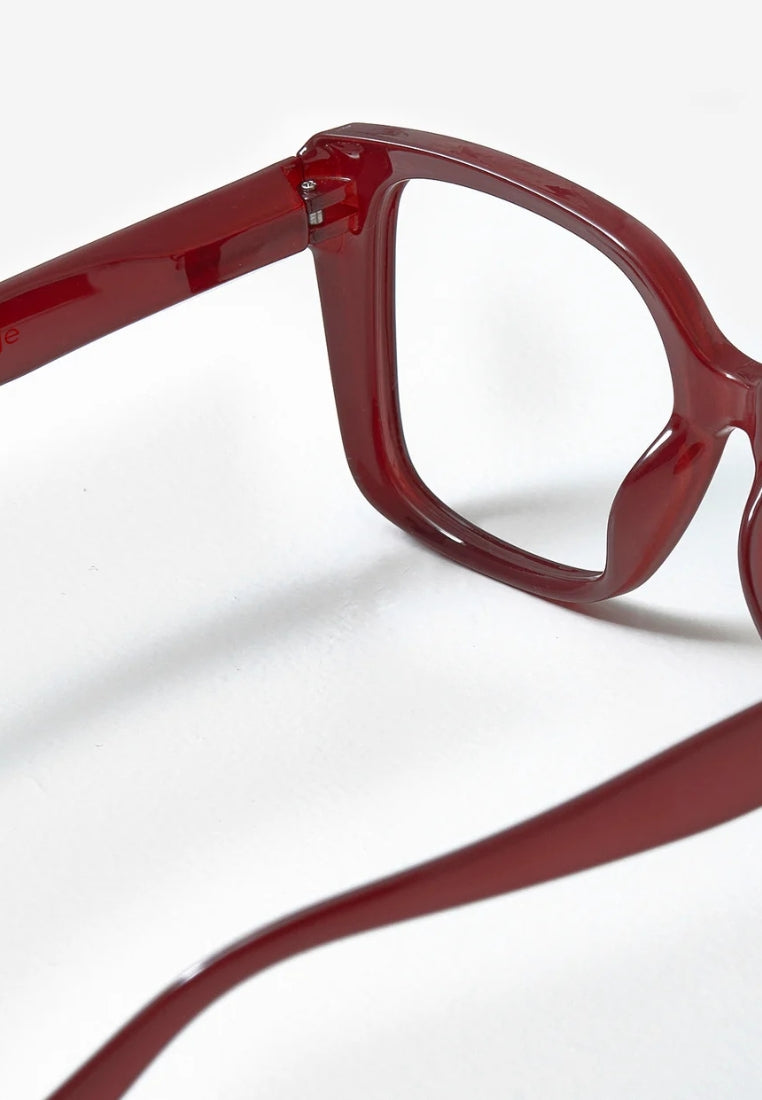 Læsebrille I - Mørkerød