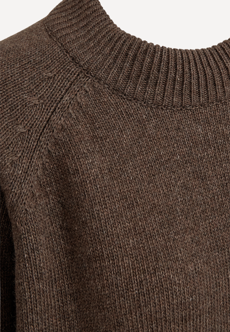 Lili LS Crewneck striktrøje - Brown