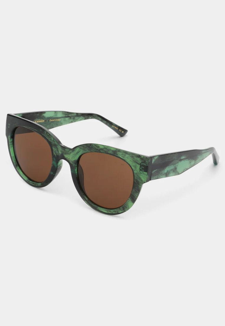 Lilly solbriller - Green Marble Transparent
