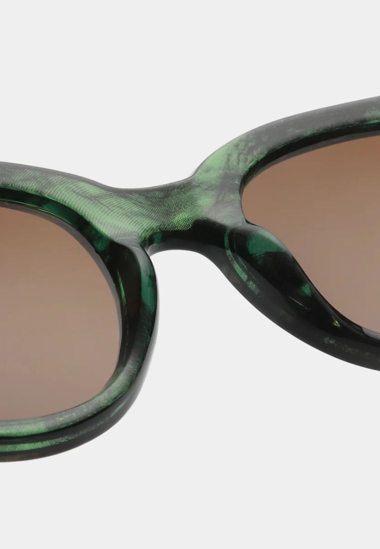 Lilly solbriller - Green Marble Transparent