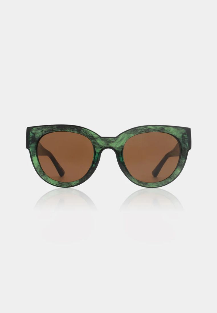 Lilly solbriller - Green Marble Transparent