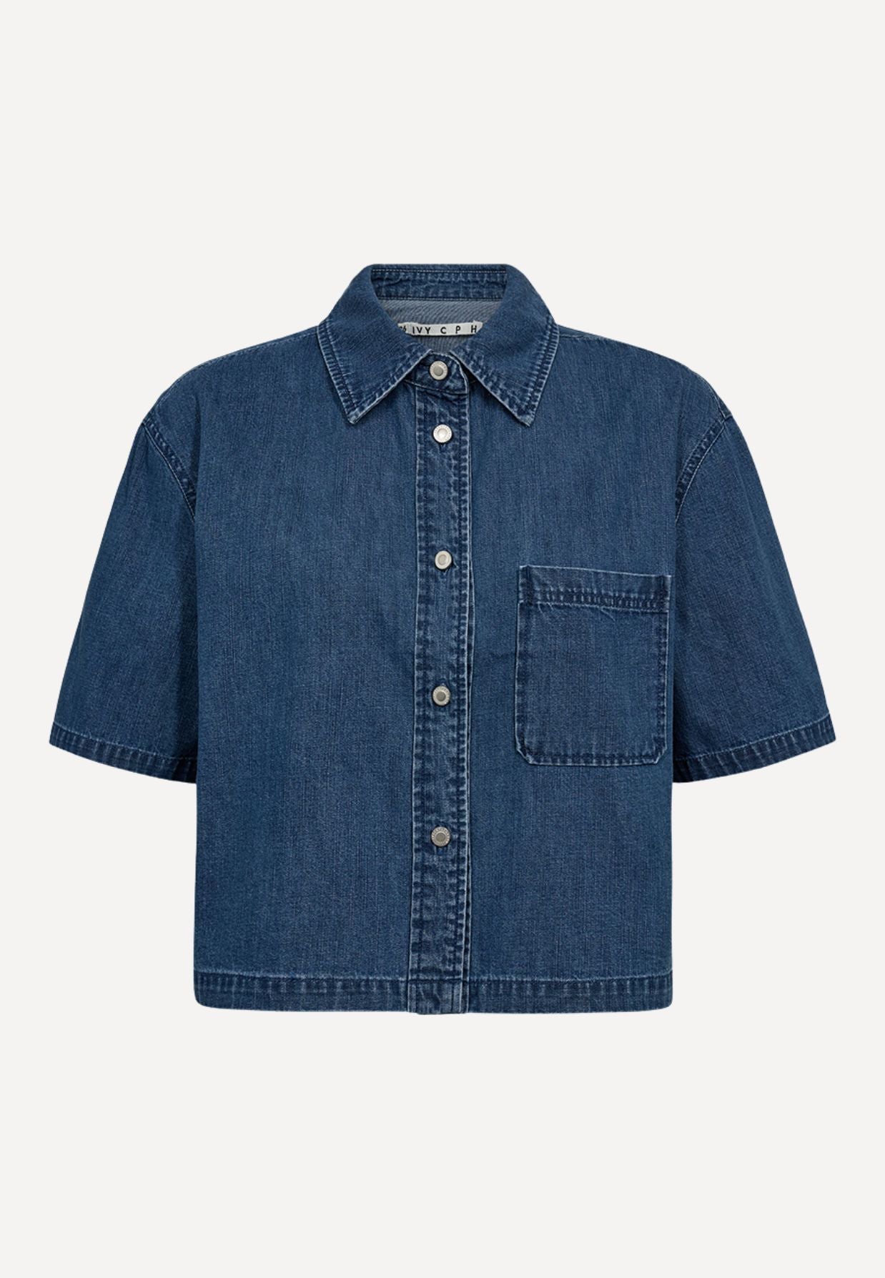 Malika Uta Oversize skjorte - Mid Blue Denim