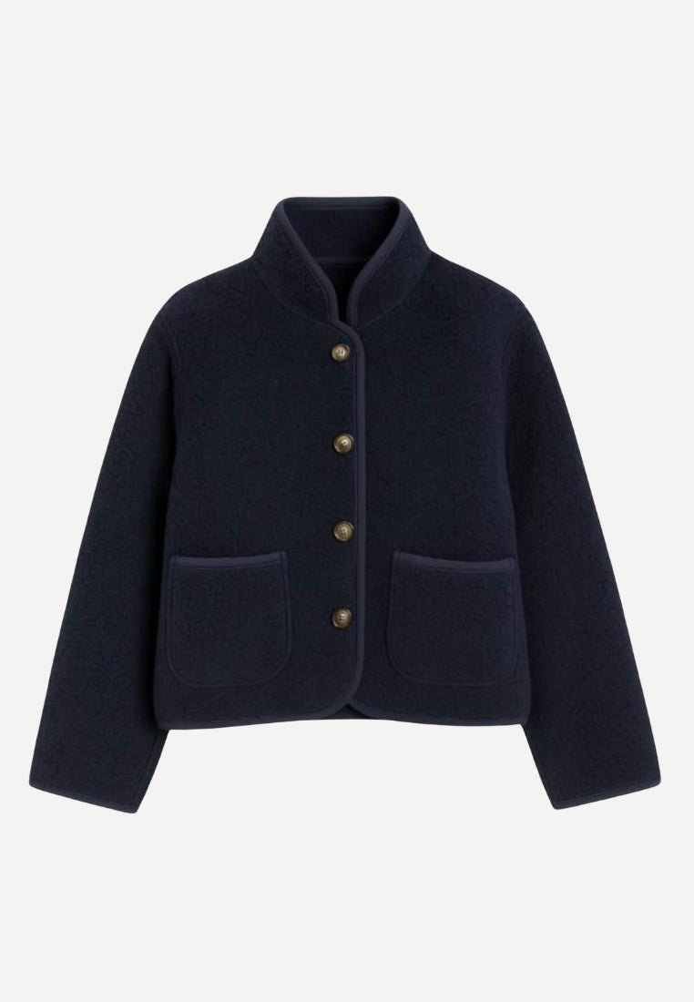 Malou Teddy jakke  - Blue Navy