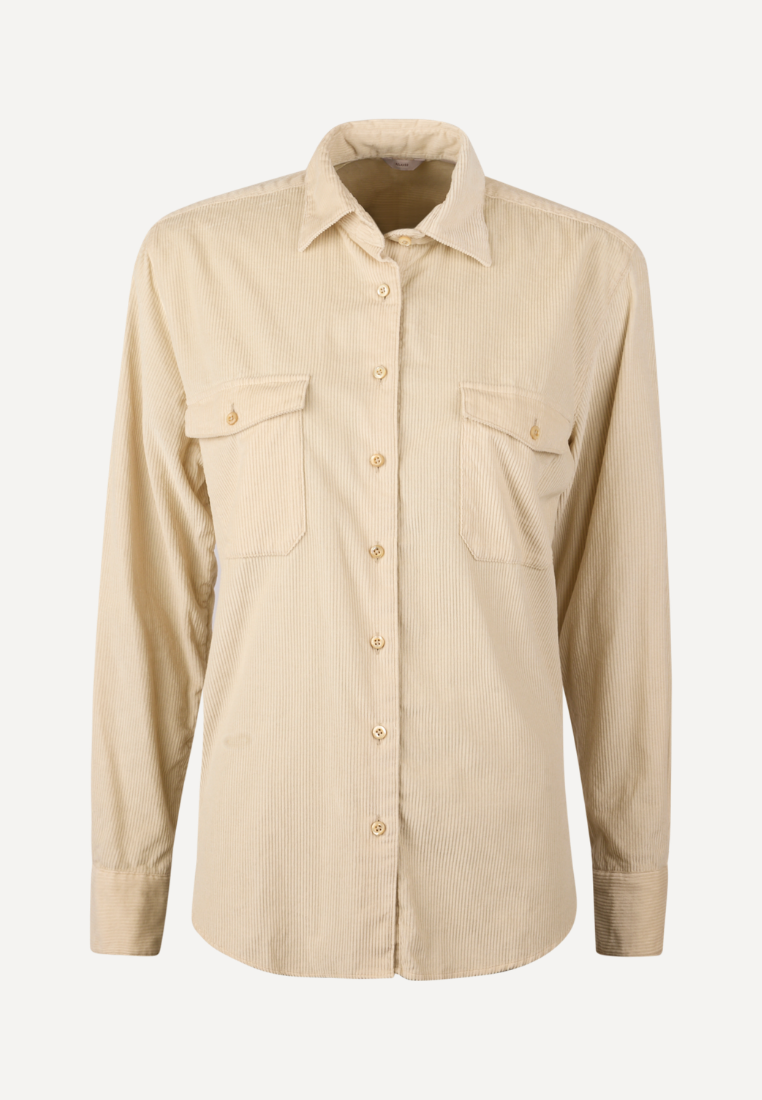Marie Chest pockets skjorte - Light beige