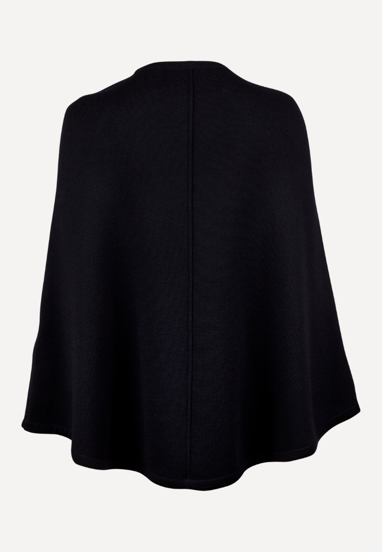 Mary Knitted poncho- Black