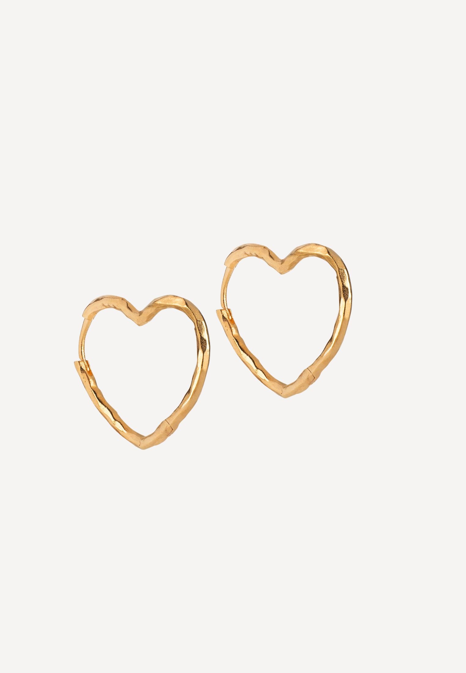 Medium Heart Hoops - Gold