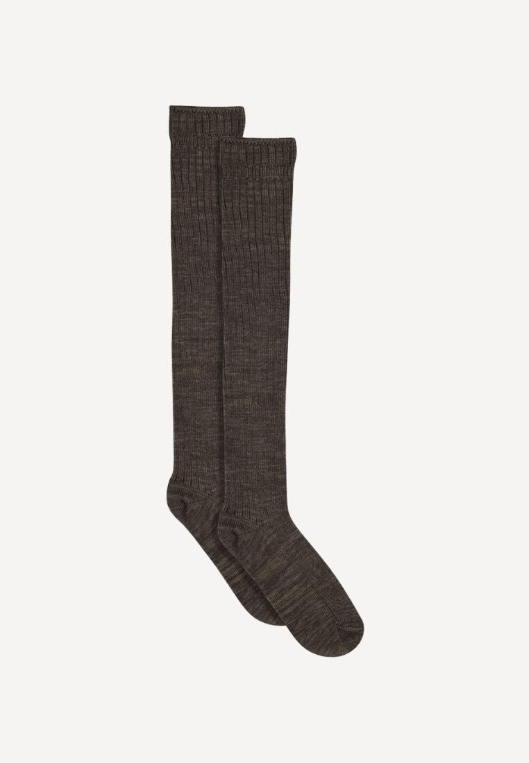 Megan knee strømper - Brown Melange
