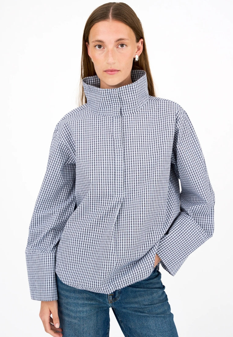 Mila Check skjorte - Sky Blue