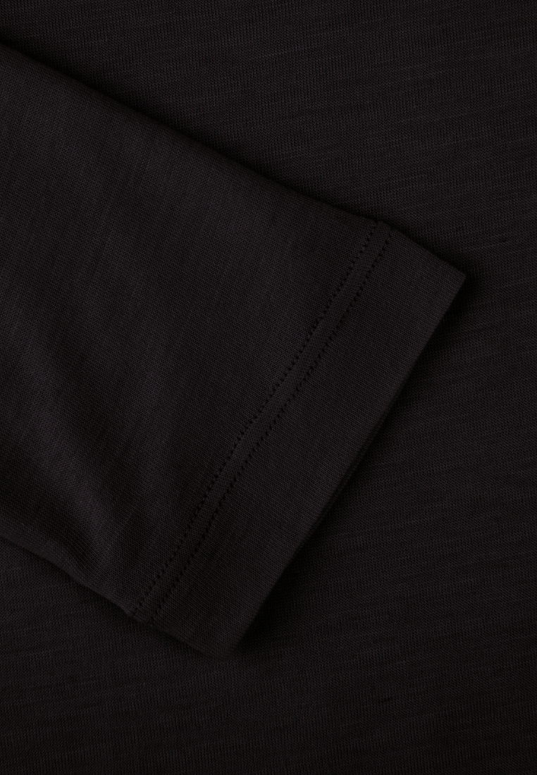Milani Jersey Draped langærmet T-shirt - Black