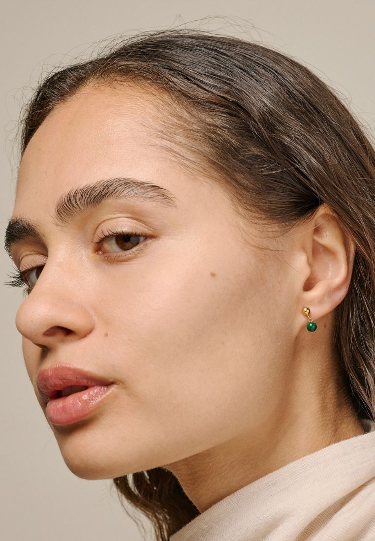 Mina studs ørering - Petrol Green