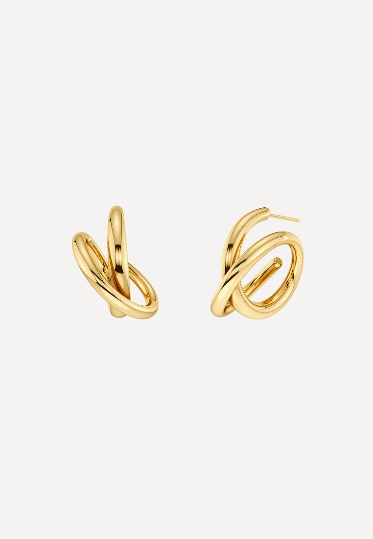 Nouveau Hoops L øreringe - Gold
