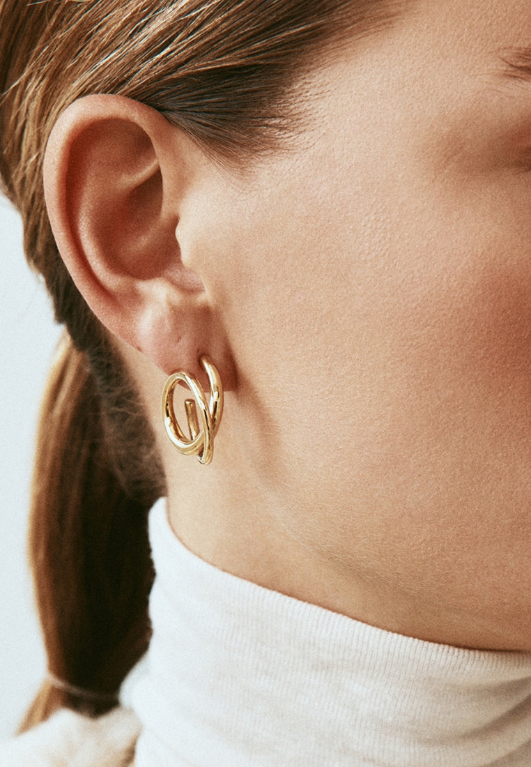 Nouveau Hoops L øreringe - Gold