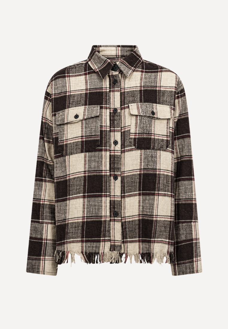 Pia Distressed skjorte - Brown Check