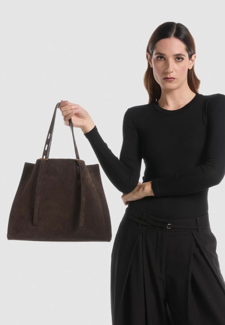 Paula taske - Suede Dark Brown