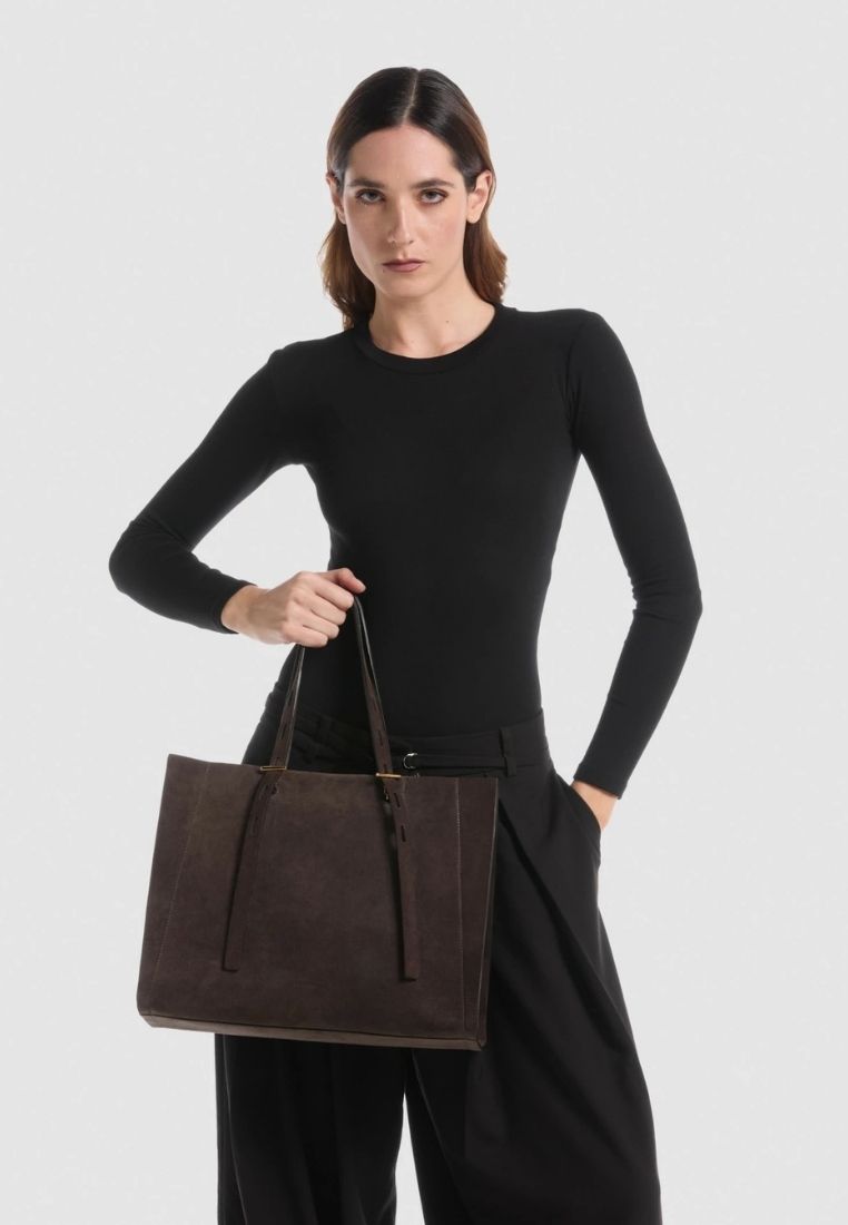 Paula taske - Suede Dark Brown