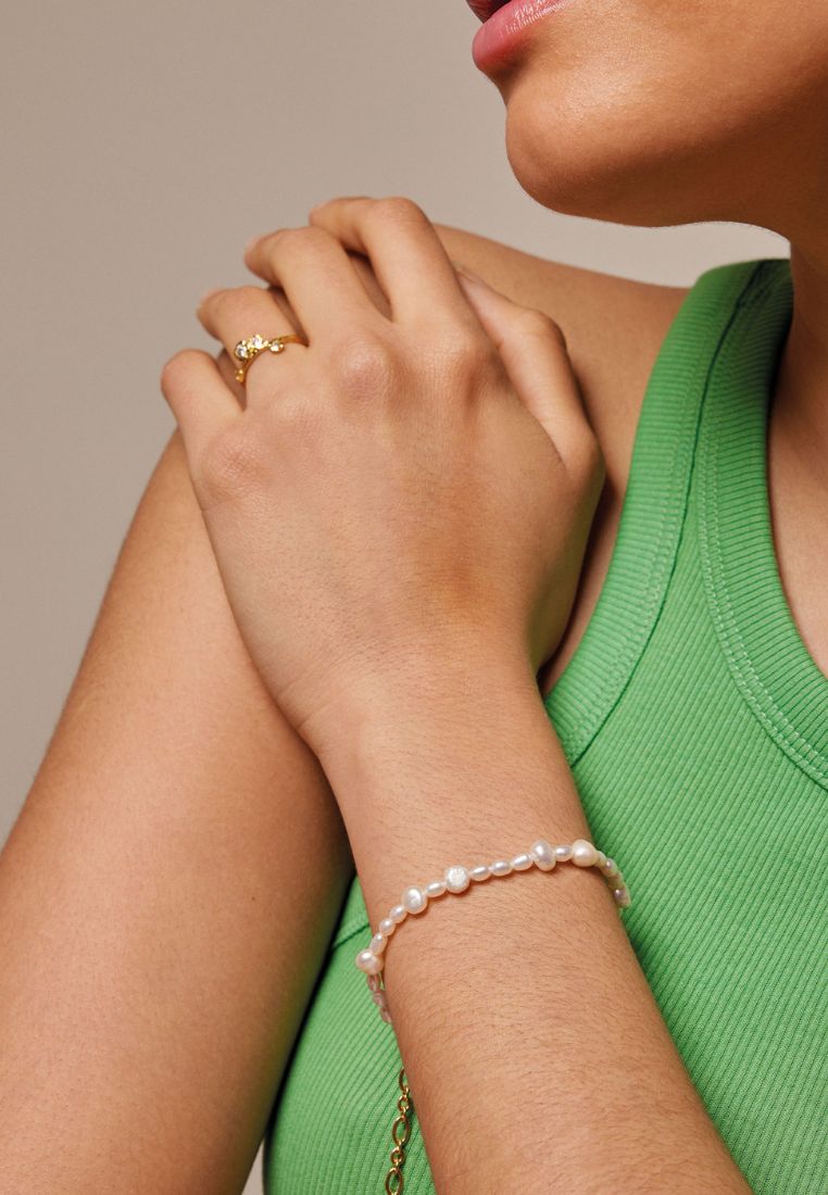 Pearlie armbånd - White