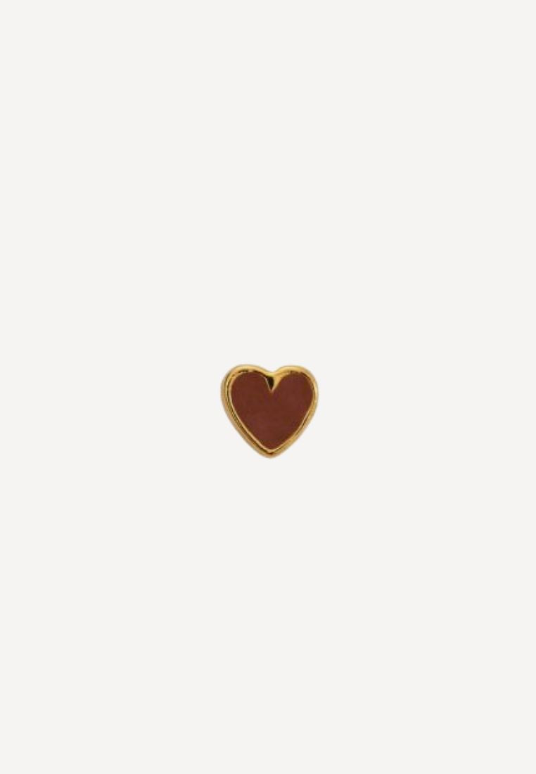 Petit Love Heart ørering - Mocha