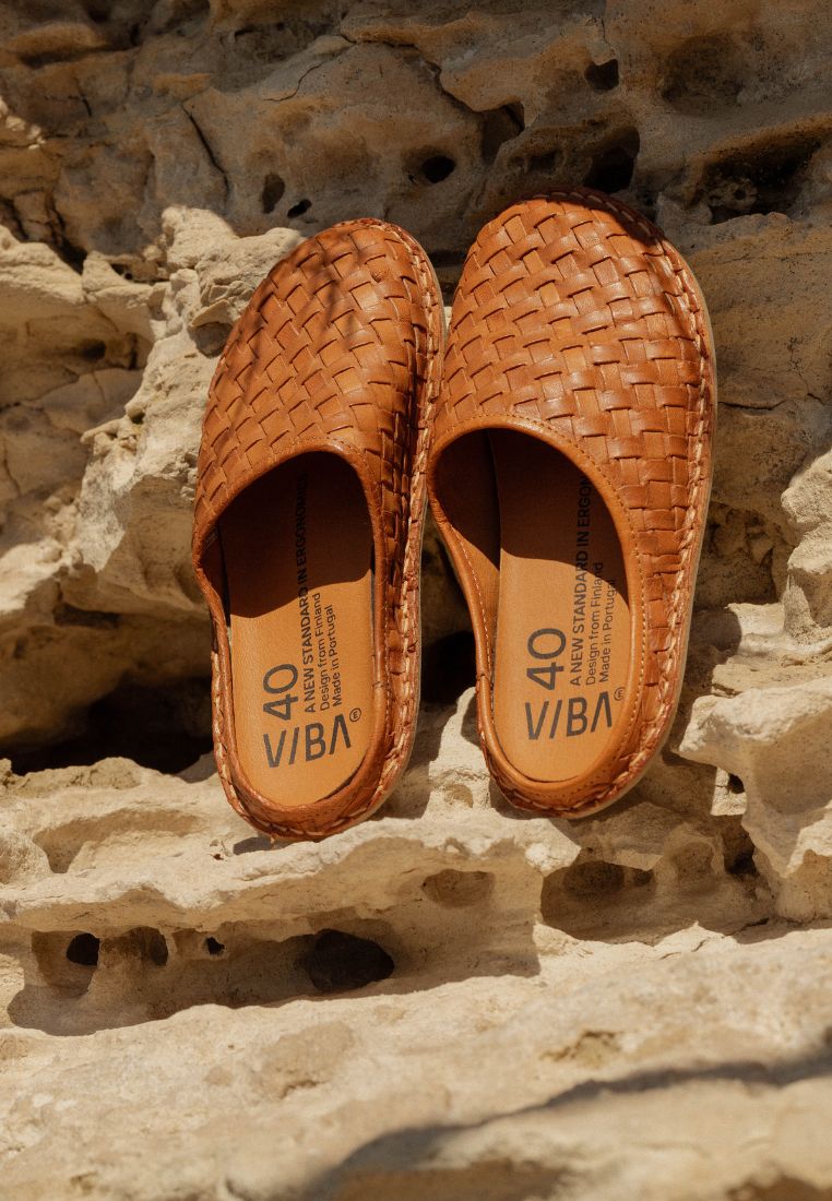 Roma sko - Woven Cognac