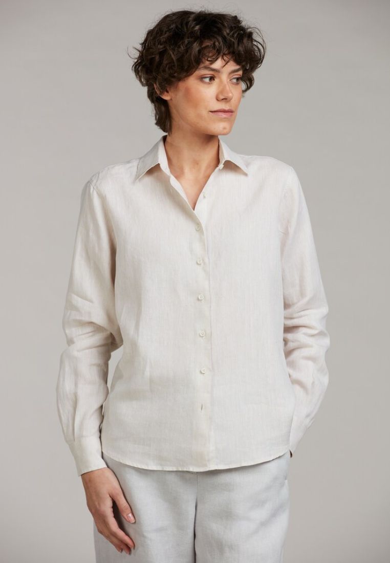 Siri skjorte - Linen Light Brown