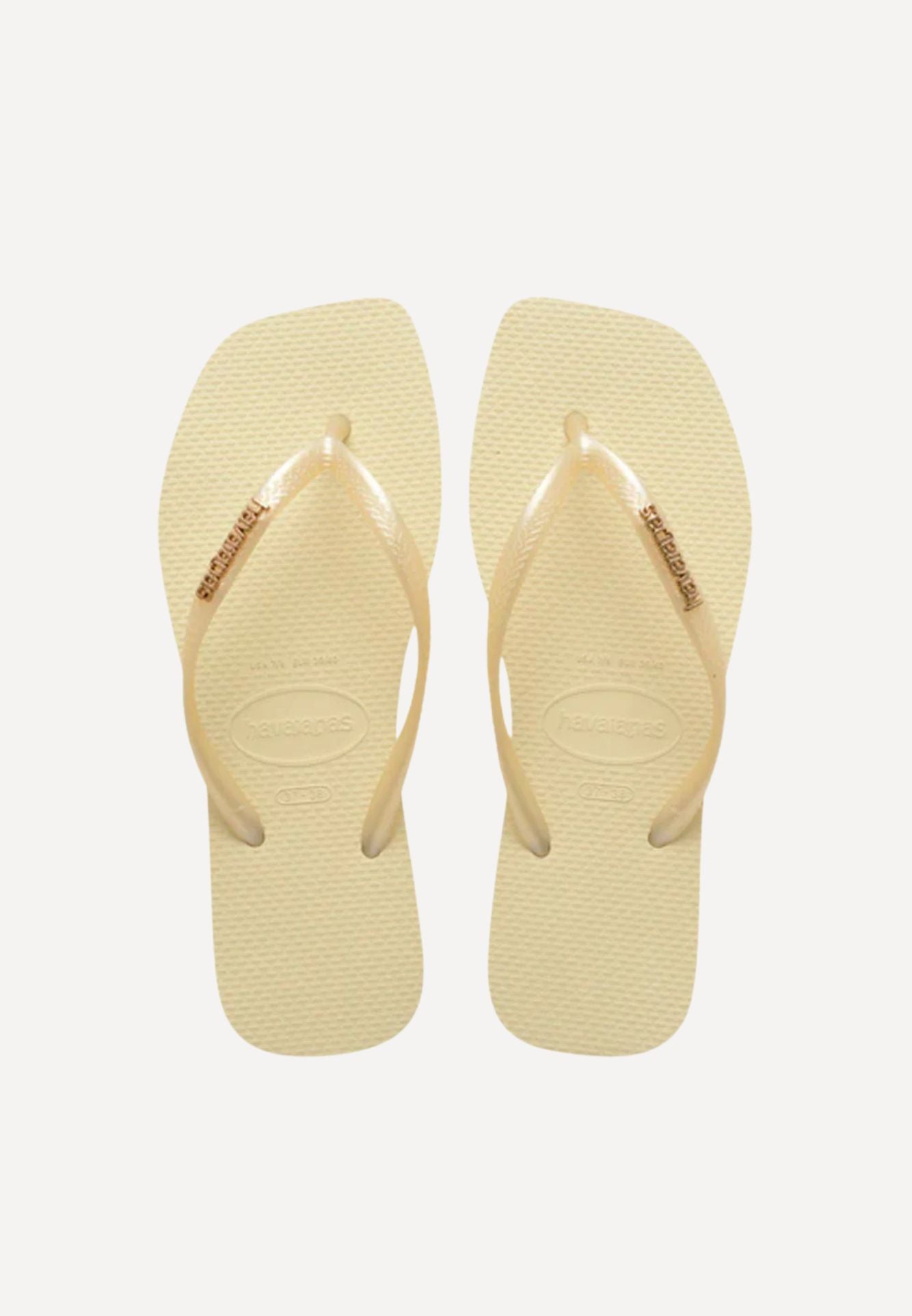 Square Logo Metallic sandal - Buttercream