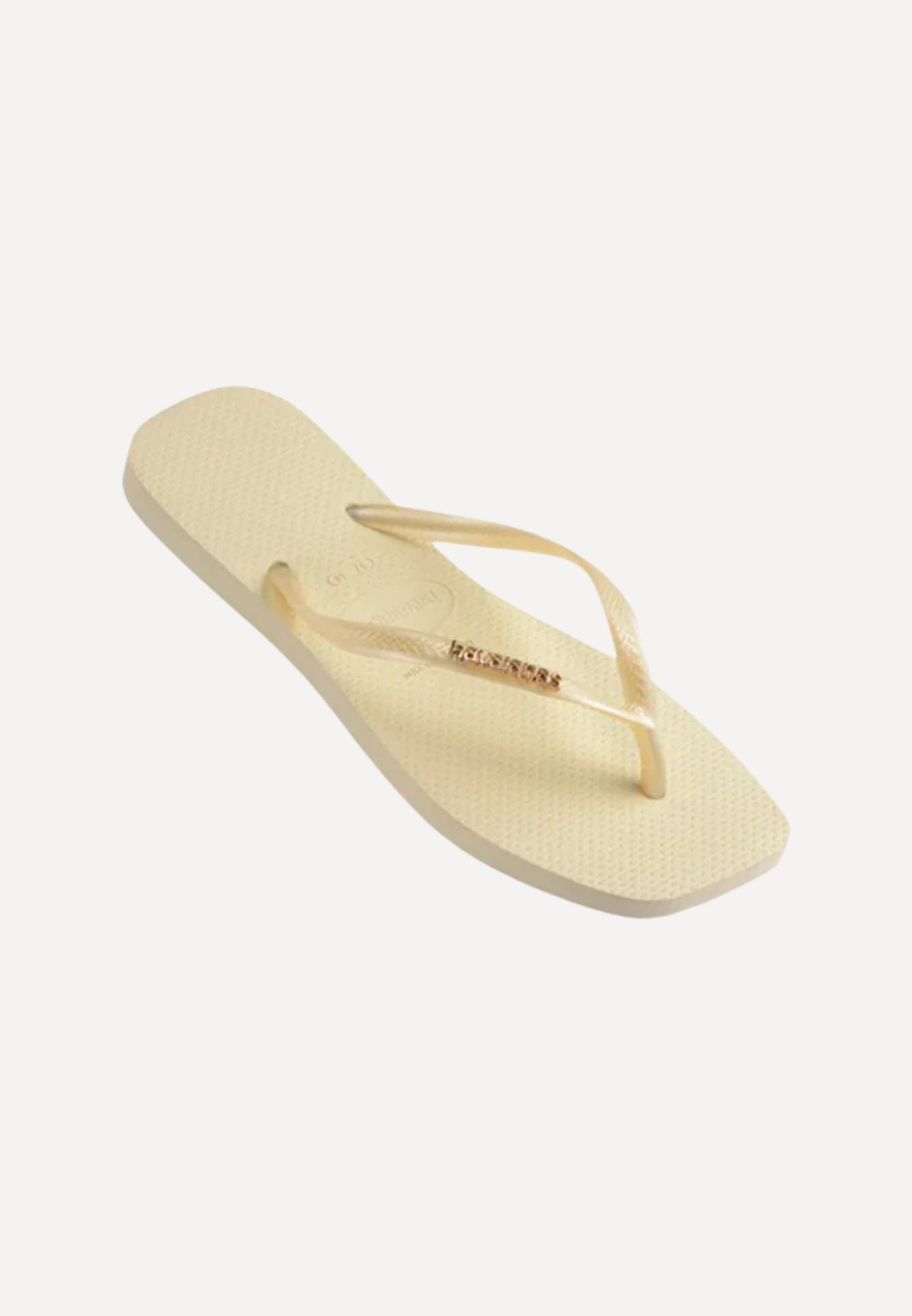 Square Logo Metallic sandal - Buttercream