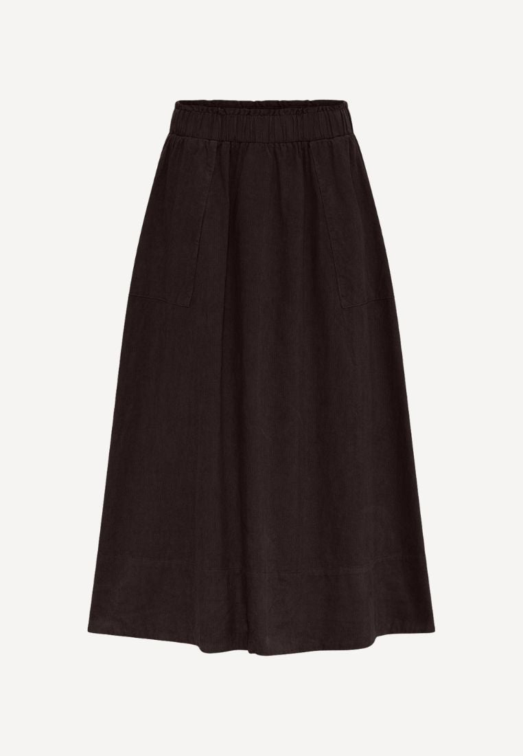 Vilma fløjl nederdel - Dark Brown
