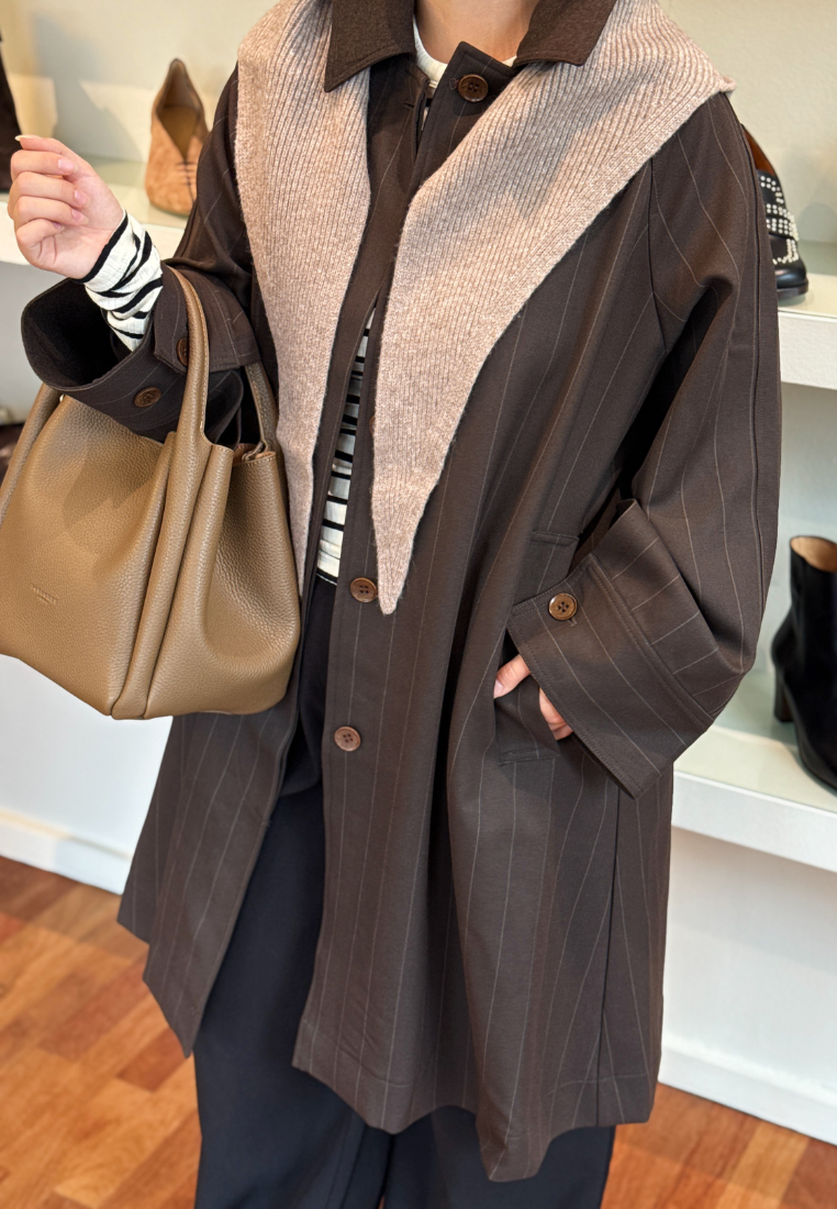 WBLJayline Tailored jakke - Dark Brown Stripe