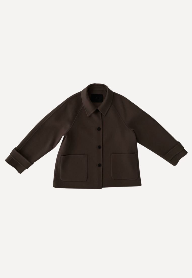 WBLLucia Mel Wool jakke - Dark Brown