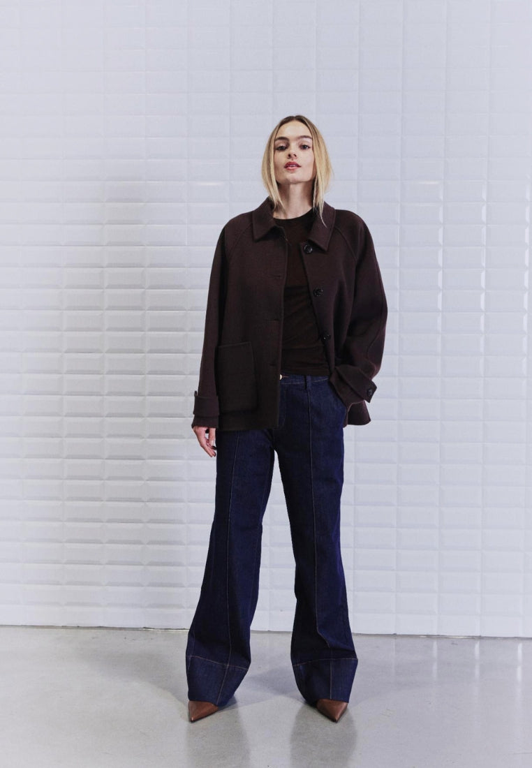 WBLLucia Mel Wool jakke - Dark Brown