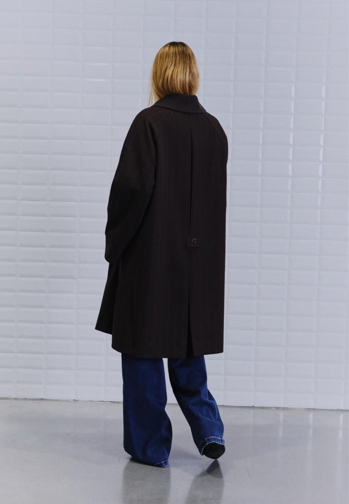 WBLJayline Tailored jakke - Dark Brown Stripe