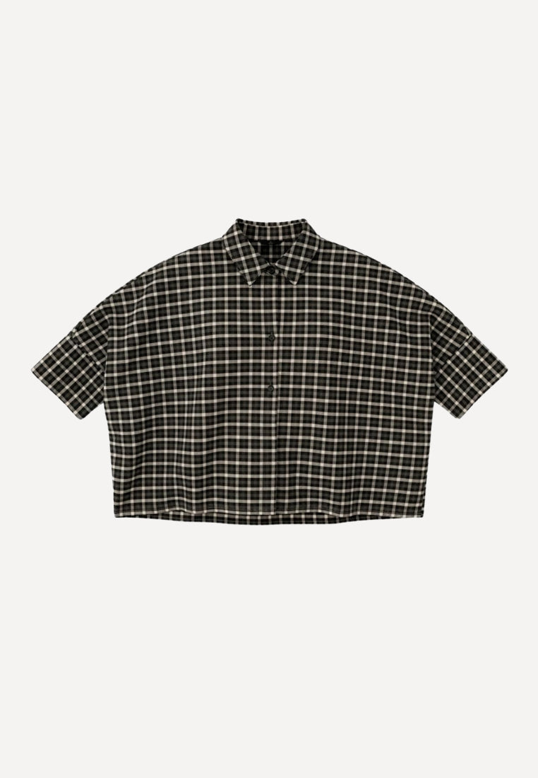 WBLMadison Check Bat skjorte - Dark Grey Check