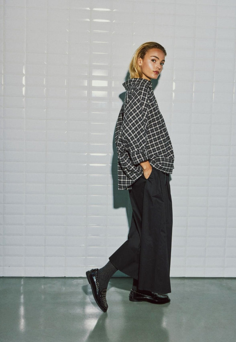 WBLMadison Check Bat skjorte - Dark Grey Check