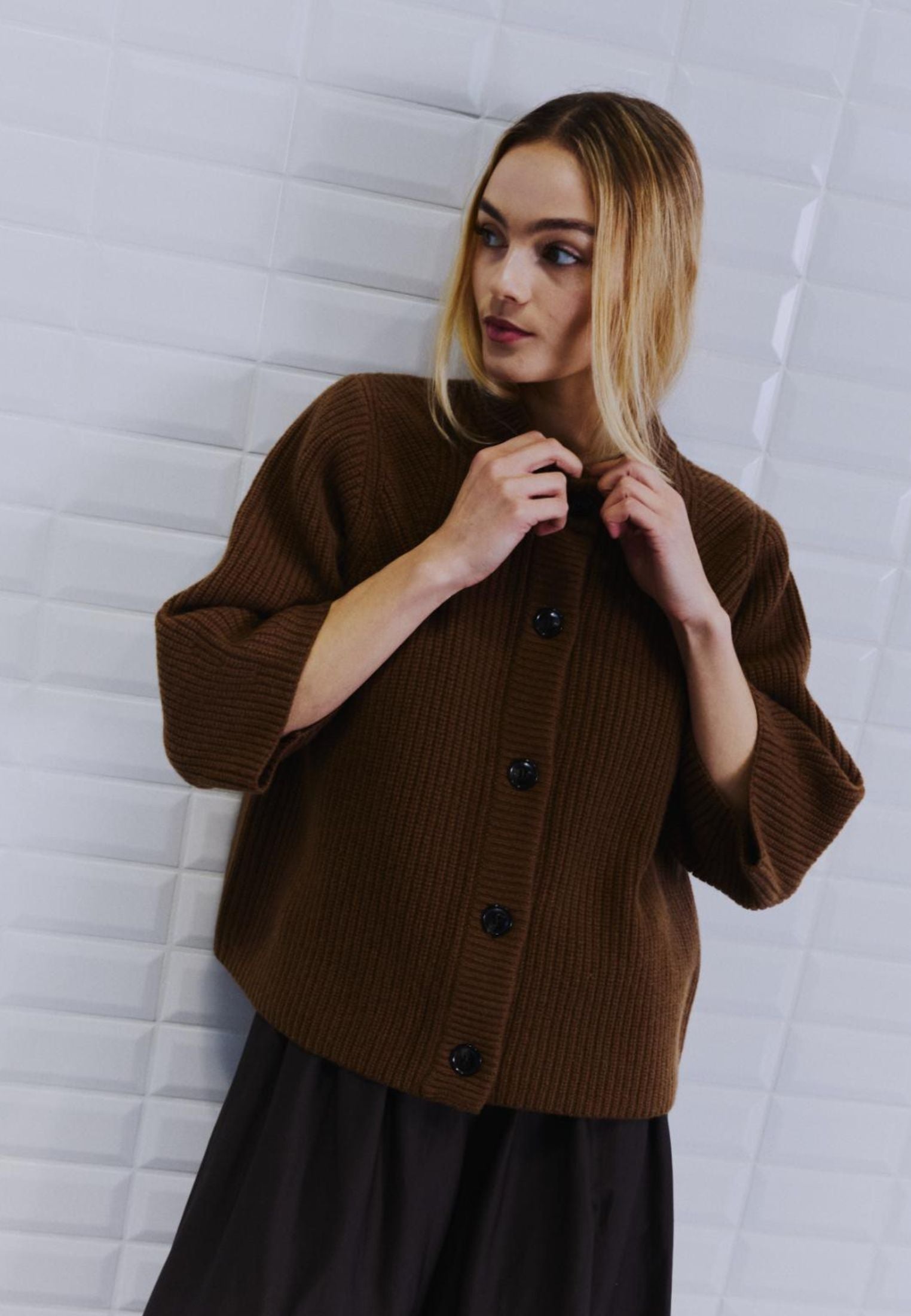 WBLvivianna Hs Sleeve Cardigan - Camel
