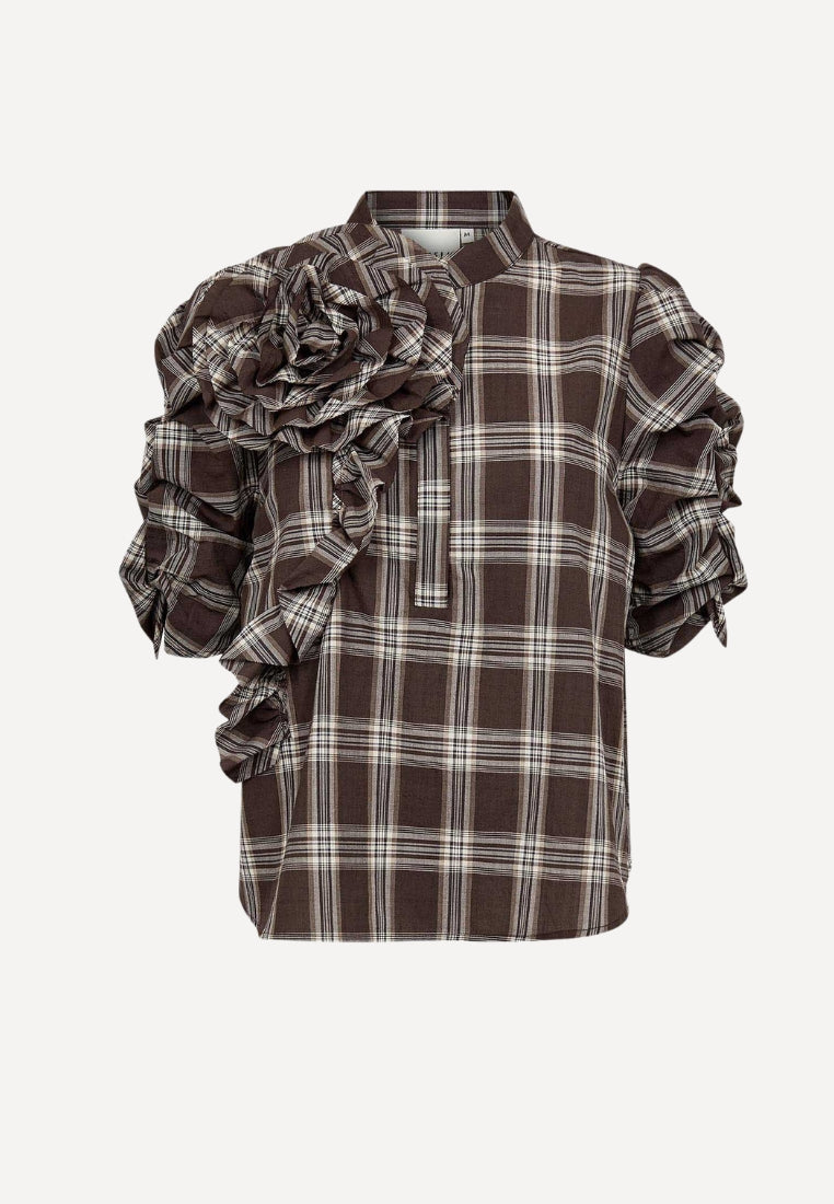 ZabinaGO bluse - Brown Checks