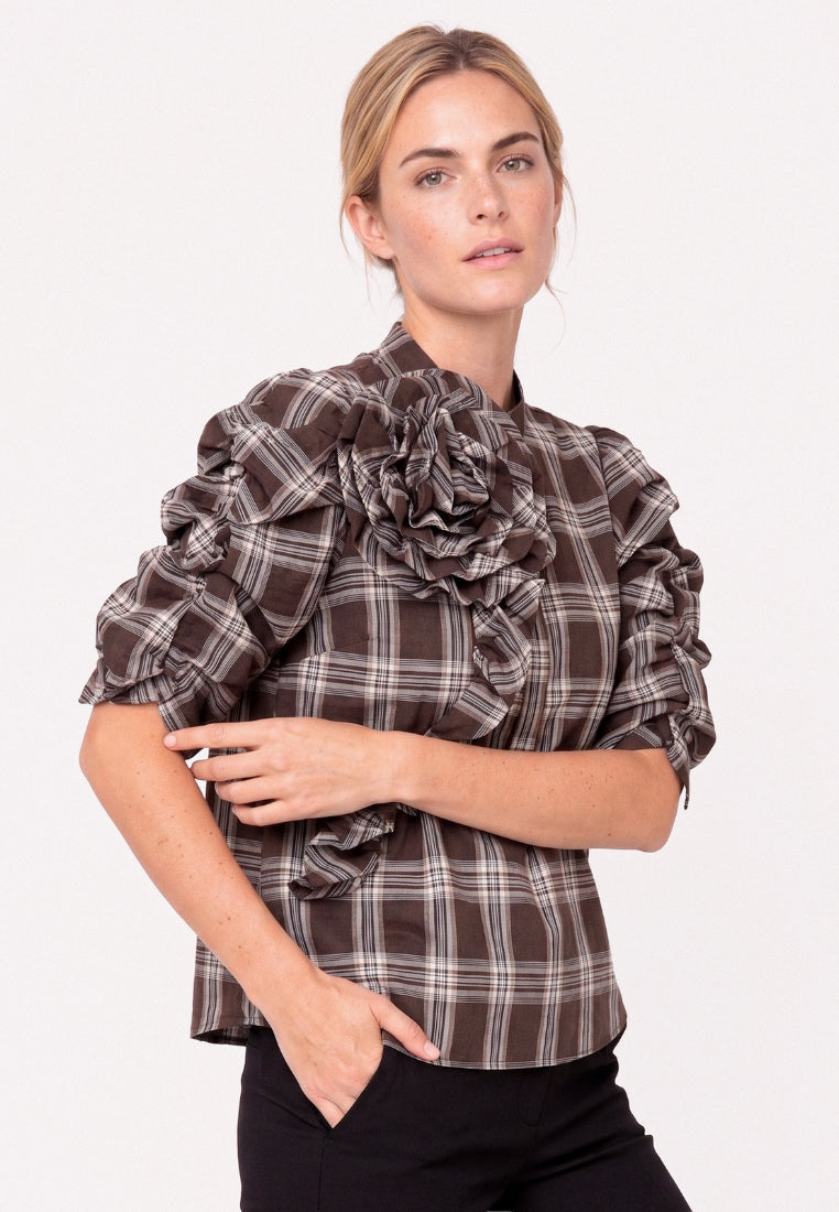 ZabinaGO bluse - Brown Checks