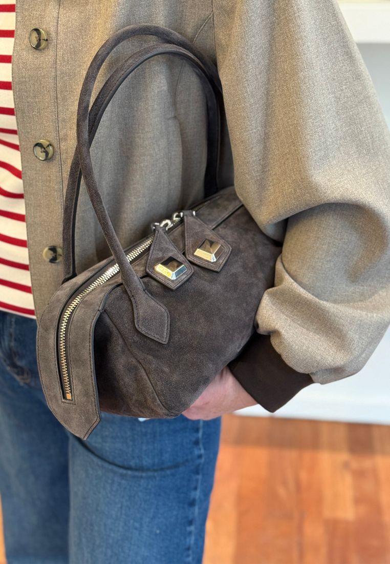 Anna taske - Suede Dark Brown