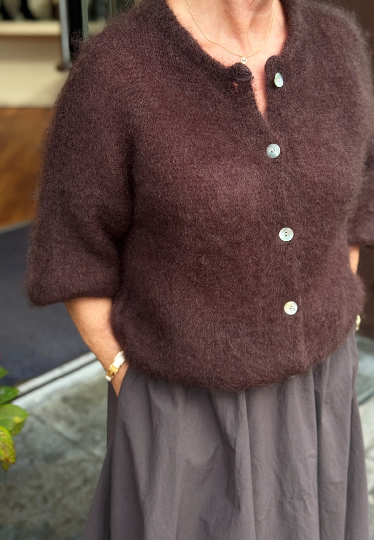 Katrine striktrøje - Brown