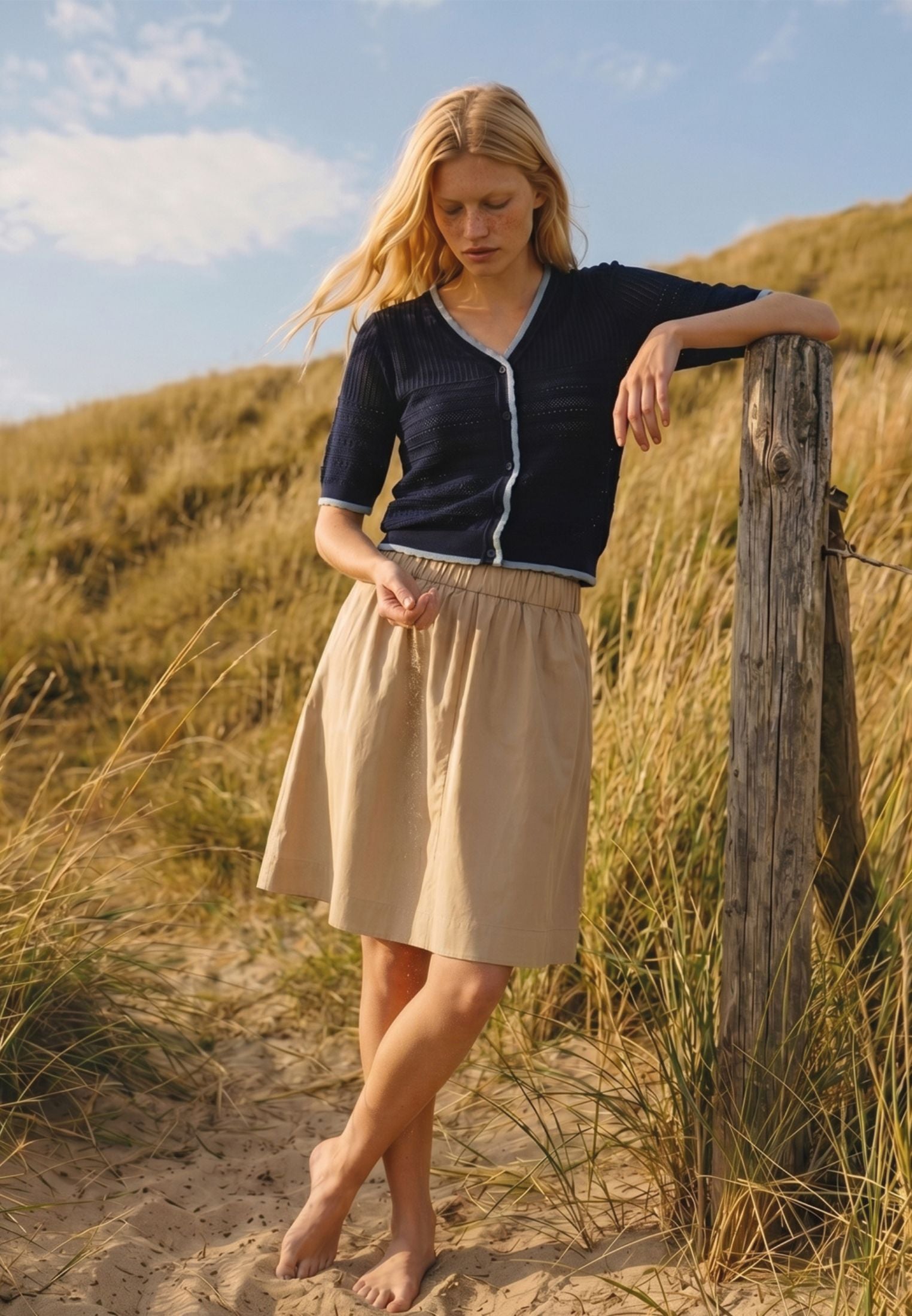 Vilma Short nederdel - Sand