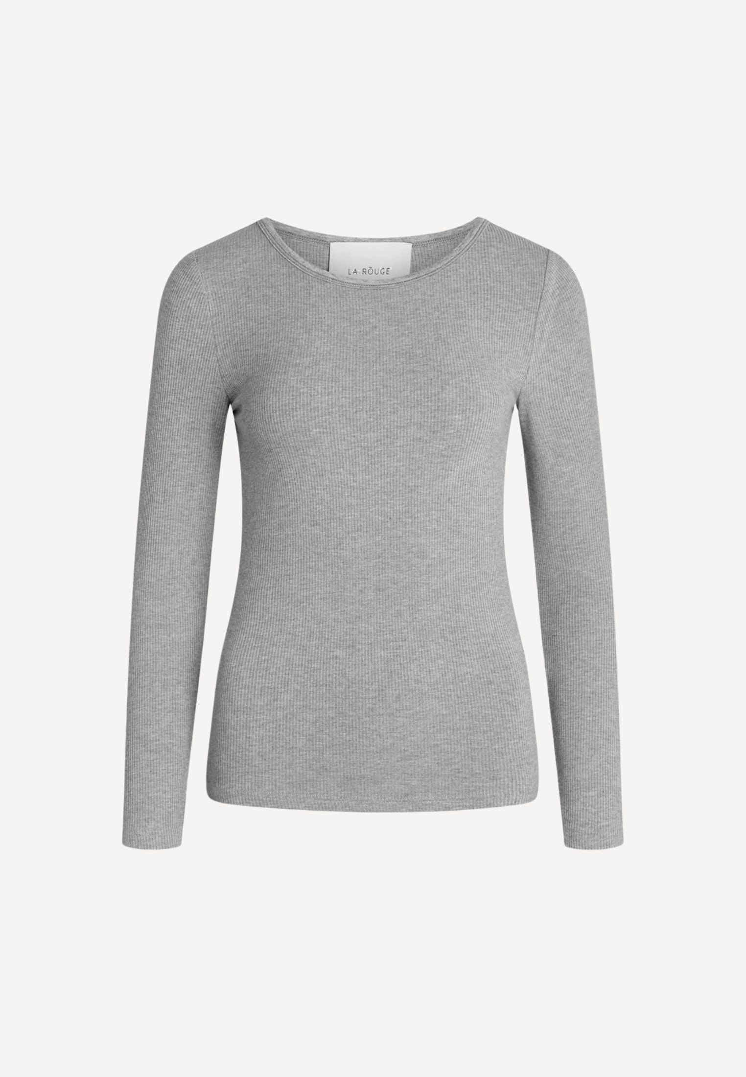 Lisa langærmet bluse - Grey Melange