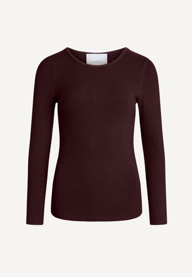 Lisa langærmet bluse - Aubergine