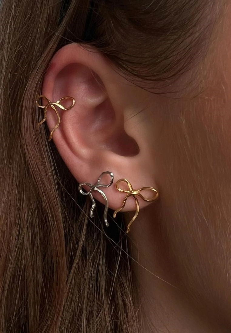 Flow Bow ørering - Gold