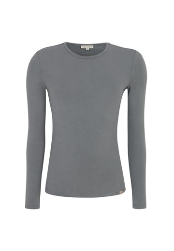 Esme Studios - Penelope langærmet t-shirt - Charcoal grey 
